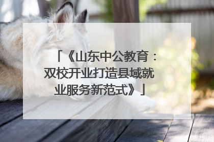 《山东中公教育：双校开业打造县域就业服务新范式》