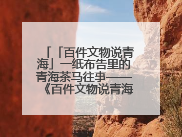 「百件文物说青海」一纸布告里的青海茶马往事——《百件文物说青海》之六十五