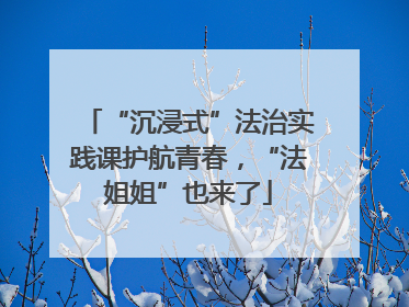 “沉浸式”法治实践课护航青春，“法姐姐”也来了