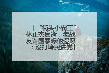“街头小霸王”林正杰癌逝，老战友许国泰曝他遗愿：没打垮民进党