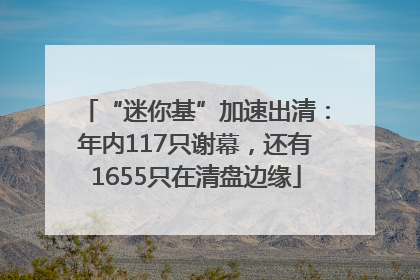 “迷你基”加速出清：年内117只谢幕，还有1655只在清盘边缘