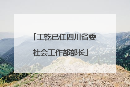 王乾已任四川省委社会工作部部长