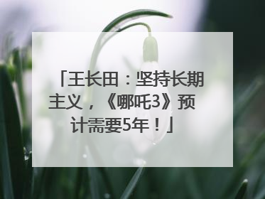 王长田：坚持长期主义，《哪吒3》预计需要5年！