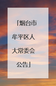 烟台市牟平区人大常委会公告