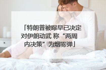 特朗普被曝早已决定对伊朗动武 称“两周内决策”为烟雾弹