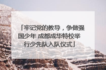 牢记党的教导，争做强国少年 成都成华特校举行少先队入队仪式