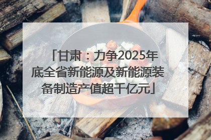 甘肃：力争2025年底全省新能源及新能源装备制造产值超千亿元