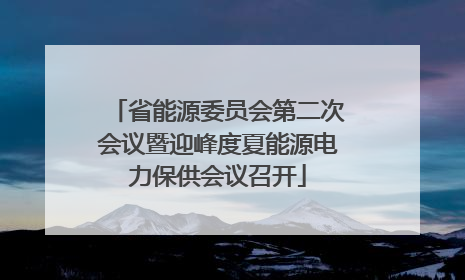省能源委员会第二次会议暨迎峰度夏能源电力保供会议召开