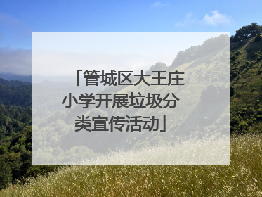 管城区大王庄小学开展垃圾分类宣传活动