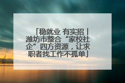 稳就业 有实招丨潍坊市整合“家校社企”四方资源，让求职者找工作不孤单