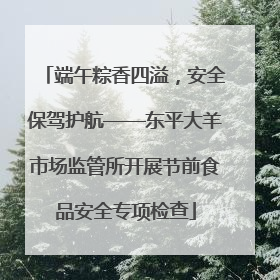 端午粽香四溢，安全保驾护航——东平大羊市场监管所开展节前食品安全专项检查