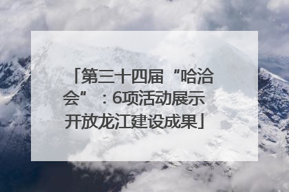 第三十四届“哈洽会”：6项活动展示开放龙江建设成果