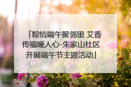 粽情端午聚邻里 艾香传福暖人心-朱家山社区开展端午节主题活动
