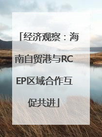 经济观察：海南自贸港与RCEP区域合作互促共进