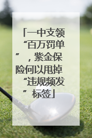 一中支领“百万罚单”，紫金保险何以甩掉“违规频发”标签