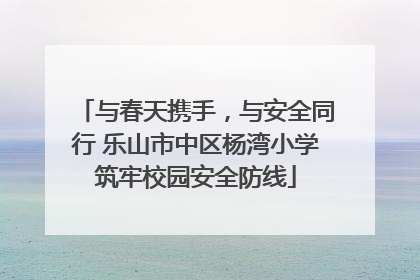 与春天携手，与安全同行 乐山市中区杨湾小学筑牢校园安全防线