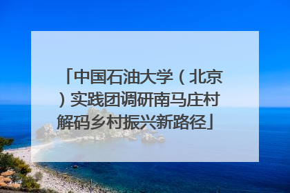 中国石油大学（北京）实践团调研南马庄村解码乡村振兴新路径