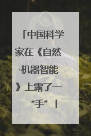中国科学家在《自然·机器智能》上露了一“手”