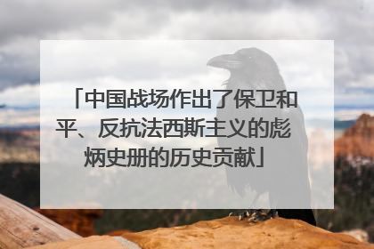 中国战场作出了保卫和平、反抗法西斯主义的彪炳史册的历史贡献