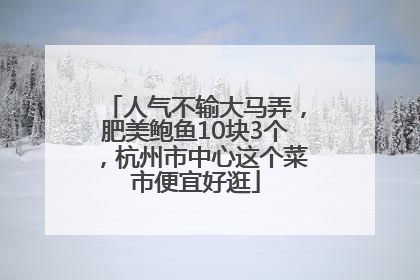 人气不输大马弄，肥美鲍鱼10块3个，杭州市中心这个菜市便宜好逛