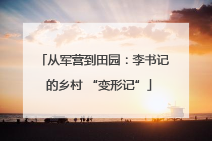 从军营到田园：李书记的乡村 “变形记”