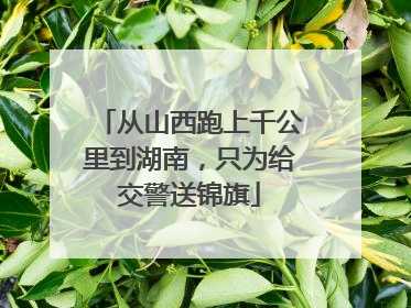 从山西跑上千公里到湖南，只为给交警送锦旗