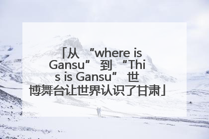从 “where is Gansu” 到 “This is Gansu” 世博舞台让世界认识了甘肃