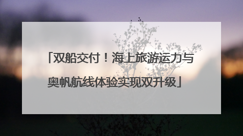 双船交付！海上旅游运力与奥帆航线体验实现双升级