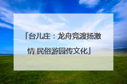 台儿庄：龙舟竞渡扬激情 民俗游园传文化