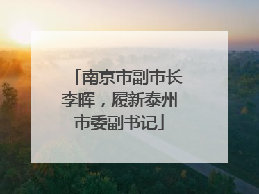 南京市副市长李晖，履新泰州市委副书记