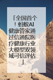 全国首个！蚂蚁AI健康管家通过信通院医疗健康行业大模型双领域可信评估