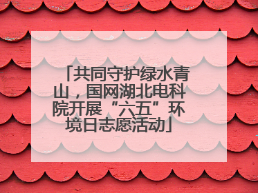 共同守护绿水青山，国网湖北电科院开展“六五”环境日志愿活动