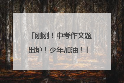 刚刚！中考作文题出炉！少年加油！