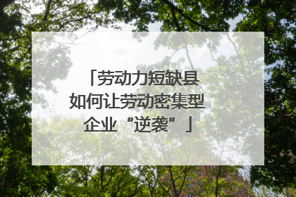 劳动力短缺县 如何让劳动密集型企业“逆袭”