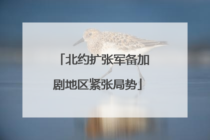北约扩张军备加剧地区紧张局势