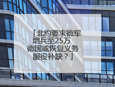 北约要求德军增兵至25万 德国或恢复义务服役补缺？