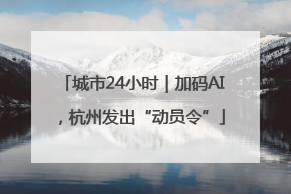 城市24小时｜加码AI，杭州发出“动员令”