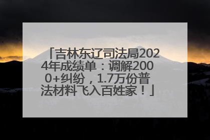 吉林东辽司法局2024年成绩单：调解2000+纠纷，1.7万份普法材料飞入百姓家！