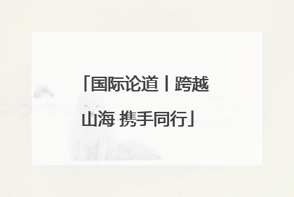 国际论道丨跨越山海 携手同行