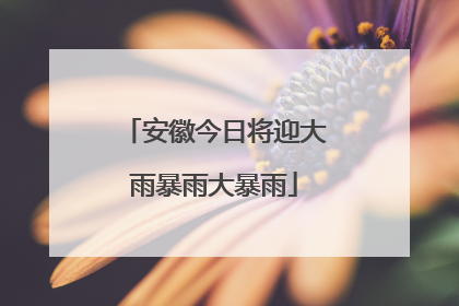 安徽今日将迎大雨暴雨大暴雨