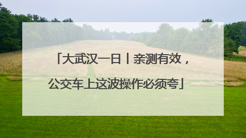 大武汉一日丨亲测有效，公交车上这波操作必须夸