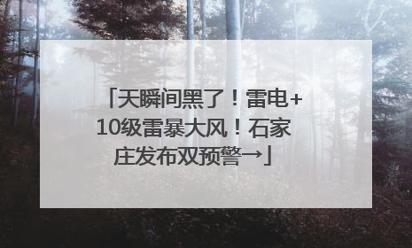 天瞬间黑了！雷电+10级雷暴大风！石家庄发布双预警→