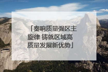 奏响质量强区主旋律 铸就区域高质量发展新优势
