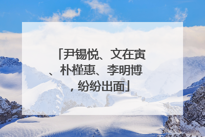 尹锡悦、文在寅、朴槿惠、李明博，纷纷出面