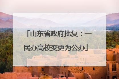 山东省政府批复：一民办高校变更为公办