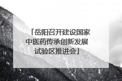 岳阳召开建设国家中医药传承创新发展试验区推进会