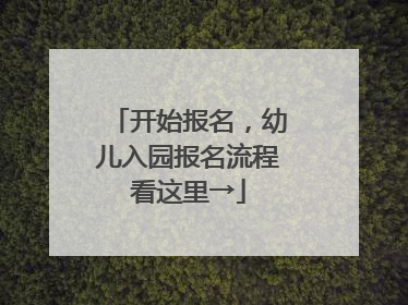开始报名，幼儿入园报名流程看这里→