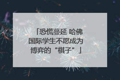 恐慌蔓延 哈佛国际学生不愿成为博弈的“棋子”