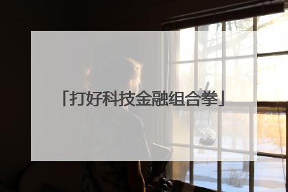 打好科技金融组合拳