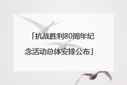 抗战胜利80周年纪念活动总体安排公布
